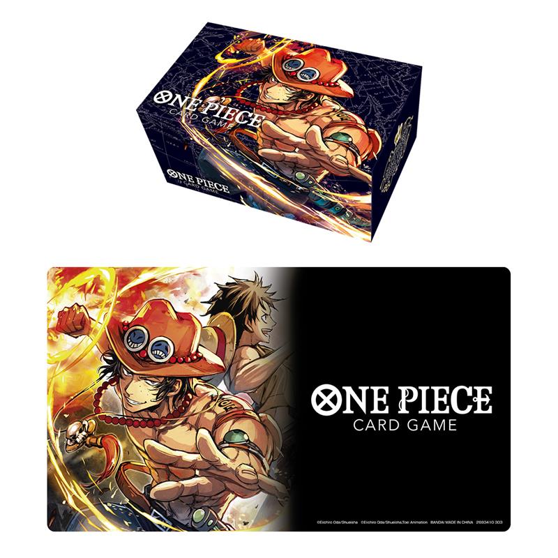 One Piece Card Game Playmat and Storage Box Set -Portgas.D.Ace (Max 1x Store)